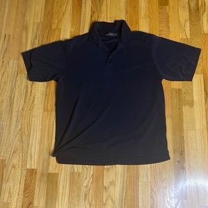 Bugatchi Men’s Black Rayon and Polyester Knit Polo Shirt
